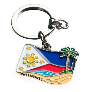 Customized logo metal beach island boracay bohol manila philippines souvenir keychain