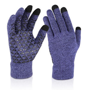 Warm Knitted Gloves With Thermal Fabric, Ribbed Cuffs, Classic <b>Cable</b> Knit Style And Cozy Interior For Outdoor Winter Fashion - Product Image 2