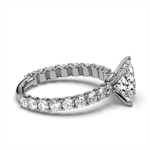 Anillos de compromiso de oro auténtico de 14K y 18K de lujo, joyería fina, Alianzas de Boda nupciales personalizadas para mujer, estilo clásico, corte esmeralda IGI - Product Image 6