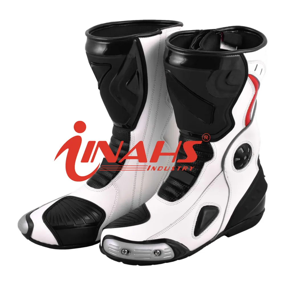 2022 New Comfortable Motorbike Leather Racing Shoes High Quality Men Motorcycle Leather Riding Boots