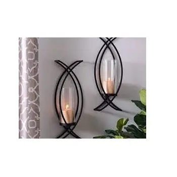 Contemporary Design 2 Tealight Decorative Armed Wall Sconce Candle Style Wall Lamp For Hotel Bedroom