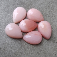 Opale rose naturelle de qualité AAA+ en forme de goutte d'eau, cabochon à dos plat, pierres précieuses calibrées, certifiées par un tiers, tailles personnalisées
