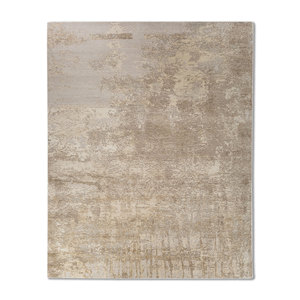 Tapis en laine et soie noués à la main Entropy Ivory AKWS-357, motif abstrait en coton biologique, tapis de salon pour couloir - Product Image 1