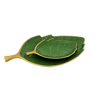 Tazón Decorativo Hecho a Mano con Diseño de Hojas y Frutas, Tazón de Metal Personalizable en Aluminio y Latón, Disponible en Varios Tamaños para Decoración del Hogar - Product Image 1