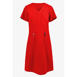 Vestido de secado rápido para mujer, uniforme exfoliante, tela elástica, cuello en V, cintura elástica, logotipo personalizable, tamaños, OEM, venta al por mayor, conjunto exfoliante a granel - Product Image 4