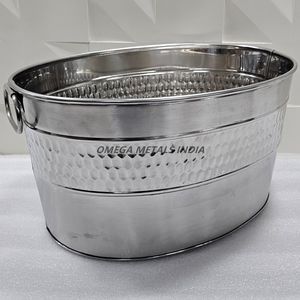 Seau à vin et à glace en acier inoxydable résistant à la rouille avec un design texturé vert élégant pour les fêtes intérieures et extérieures - Product Image 6