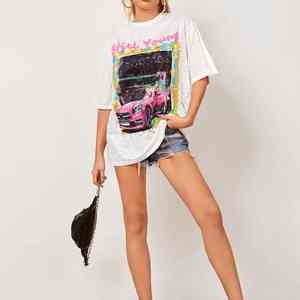 Camiseta de diseño OEM para mujer, ropa personalizada 100% de algodón, de gran tamaño, venta directa de fábrica, venta al por mayor - Product Image 6