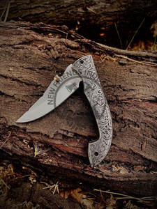 มีดพับปลอกหนังและด้ามจับทำด้วยมือทำจากสเตนเลสงาน D2ออกแบบได้ตามที่ต้องการ - Product Image 3