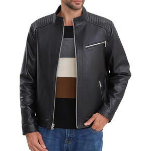 Veste en cuir d'agneau véritable de haute qualité, très vendue, conçue sur mesure pour hommes, fermeture simple boutonnage, pour l'hiver. - Product Image 6