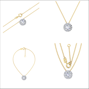 Meilleur prix de haute qualité classique 1 Cts EF clarté VS laboratoire cultivé diamant blanc 10K collier en or jaune approvisionnement indien cadeau de mariage - Product Image 2