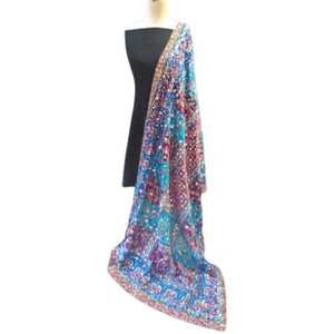 Nuevo diseño de lujo indio Banjara chales antiguo hecho a mano 100% seda pesado espejo trabajo bordado mujeres étnico largo todas las estaciones - Product Image 1