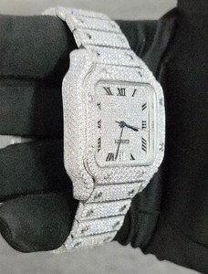 Reloj Analógico de 40 mm con Esfera de Cristal de Zafiro y Cuarzo, Logotipo Personalizado, Acero Inoxidable, Diamantes Moissanite VVS Estilo Hip Hop - Product Image 3