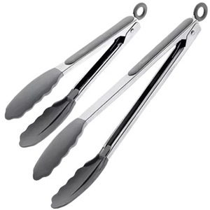 Ensemble de trois pinces à griller en acier inoxydable poli brillant, pince à steak, pince alimentaire créative, pince à pâtisserie, pince à pain, pince à sandwich - Product Image 2