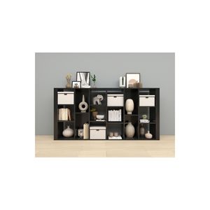 Musvenus Turkish Manufacturer's Hot Selling Modern Twin <b>Bookshelf</b> 7-Shelf Suntalam BLACK Multi-Purpose for Living Room - Product Image 2