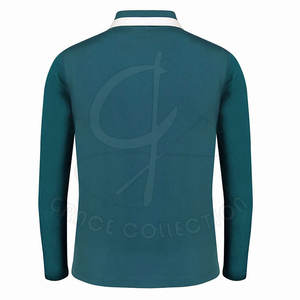 100% algodón Slim-Fit patrón sólido manga larga para camisetas de polo logotipo impreso personalizado polos de golf - Product Image 3