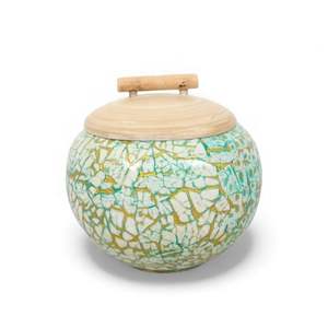 Pot de rangement décoratif multifonctionnel en laque naturelle bohème fait à la main pour la table, la cuisine, la salle de bain, l'organisation de la maison, fabriqué au Vietnam - Product Image 6