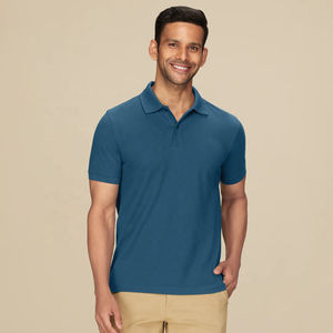 Camiseta Polo de algodón 100% para hombre, Camiseta de punto con patrón sólido personalizable, colores personalizados, manga corta, precio bajo al por mayor - Product Image 3