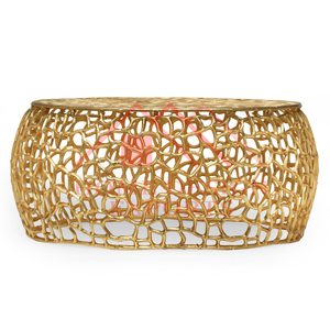 Mesa central decorativa de metal con acabado dorado para el hogar, muebles decorativos con tapa de mármol para sala de estar - Product Image 5