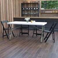 Table-banc pliant portable blanc pour extérieur, 1,2 m, 1,5 m, 1,8 m, 2,4 m, idéal pour mariages, banquets, événements, pique-niques - Vente en gros