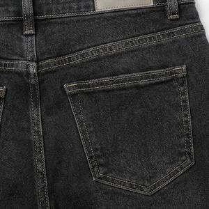 Pantalon évasé taille haute chic vintage pour femme 2025, fermeture éclair, respirant, jean en denim simple, décontracté, été, streetwear délavé - Product Image 5