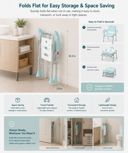 Chaise de toilette réglable de qualité médicale pour les soins à domicile et l'utilisation hospitalière - Product Image 2