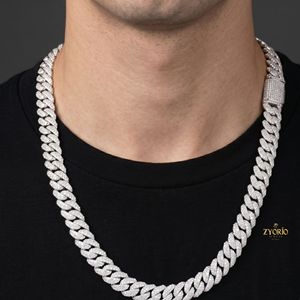 สร้อยคอทองคำ 18K ประดับเพชรโมอิสซาไนต์ VVS แบบ Cuban Link สไตล์ฮิปฮอป - Product Image 5