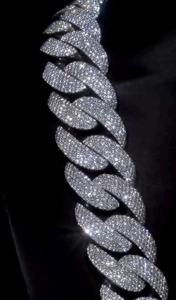 Collier chaîne cubaine de luxe sertie de diamants, plaqué rhodium, moissanite VVS, cadeau orthodoxe hip-hop et fête - Product Image 5