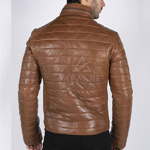 Veste matelassée en cuir élégante avec rembourrage isolant, design résistant au vent et coupe confortable pour tous les jours - Product Image 3
