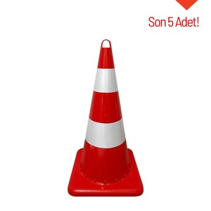 Cône de signalisation écologique 75 cm, blanc réfléchissant, barrière de sécurité routière, matériau PU léger pour la sécurité routière et la circulation - Product Image 4