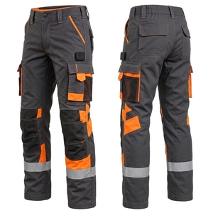 High Visibility <b>Men</b> Safety Pant Reflective <b>Work</b> <b>Trousers</b> Breathable Fabric Durable Construction Comfortable Fit Safety Apparel - Product Image 4
