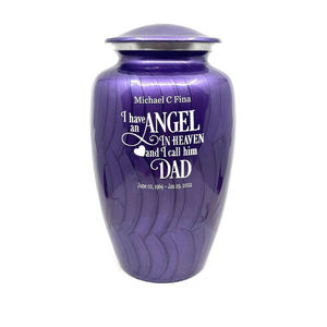 Urna Funeraria de Aluminio Morada para Cenizas Humanas Adultas, Decorativa, Metálica, Conmemorativa, para Entierro, Recuerdo - Product Image 1