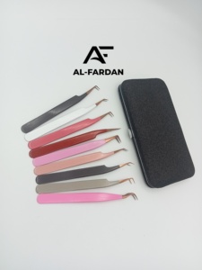 Pinzas de Acero Inoxidable con Puntas Doradas para Extensión de Pestañas, Color Personalizado, Pinzas de Aislamiento Rectas y Curvas - Product Image 3