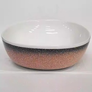 Cuvette de dessus de table de forme ovale Lavabo Lavabo de salle de bain à surface solide Lavabo à main blanc pur - Product Image 4