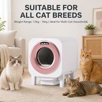 Bac à litière automatique intelligent pour chat, toilette électrique fermée pour chat, réduction des odeurs, bac de nettoyage carré pour animaux de compagnie, OEM