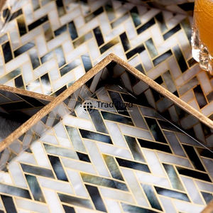 Tradebyd Bandeja de madera MDF pulida Bandeja de madera decorativa para aperitivos Bebidas y decoración del hogar - Product Image 4