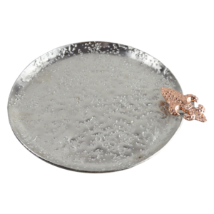 Bandeja de servicio de diseño combinado de plata y cobre, la mejor decoración interior, bandeja para servir alimentos, decoración del hogar, fiesta, boda y decoración festiva - Product Image 1