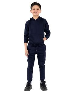 Trajes de chándal informales transpirables ligeros de 2 piezas para niños pequeños niñas con capucha de manga larga de invierno sólido grueso niños - Product Image 5