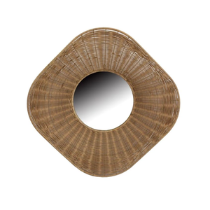 Miroir mural en rotin élégant tissé vietnamien grands miroirs muraux décoratifs pour salle de bain, salon ou entrée en gros - Product Image 2