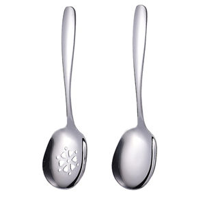 Newest Design modern Style Luxury Gold Tone Stainless Steel Serving Spoons <b>Utensils</b> <b>Set</b> For Restaurant Tableware Tools - Product Image 2