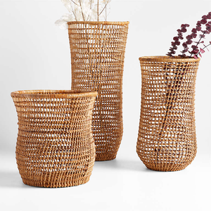 Algarve <b>Small</b> <b>Light</b> Brown Woven Vase Made in Vietnam Ecofriendly material for Home Decor and tableware decoration Wholesale - Product Image 5
