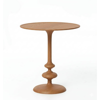 Mesa de Centro de Madera Maciza de Estilo Moderno con Borde Festoneado, Patas de Trípode Cabriole, Altura Ajustable, Muebles para Sala de Estar