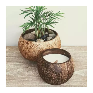 Bougies de luxe en forme de coquille de noix de coco, vente en gros, bougies dans des bols de coco, prêtes à être expédiées - Product Image 1