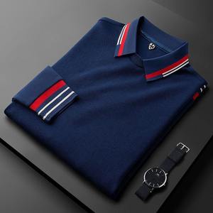 Haute qualité hommes décontracté à manches courtes Polo printemps automne Slim Fit bandes tricoté T-Shirt bouton nouvelle mode hommes - Product Image 2