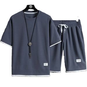 ชุดเซ็ตขาสั้นผู้ชายคุณภาพสูงสุด ออกแบบตามสั่ง สวมใส่สบาย ขนาด 100% ผ้าฝ้ายเจอร์ซีย์ 240GSM หนานุ่ม สีพื้น - Product Image 1
