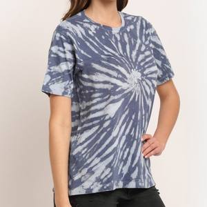 Nueva llegada de alta calidad de estilo callejero personalizado para mujer Tie Dye camiseta Slim Fit Premium algodón Logo a pedido hecho en La India - Product Image 3