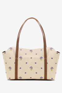Bolso de Hombro de Lona con Estampado Floral, Cierre de Cremallera, Fabricación OEM/ODM, Marca Privada - Product Image 3