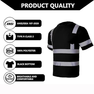 Camisa de seguridad de alta visibilidad de trabajo camisa reflectante de malla de ojo de pájaro de poliéster amarillo HI vis personalizada para la construcción de verano de los hombres - Product Image 3