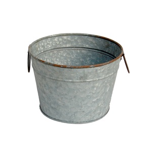 Maceta anidada de metal galvanizado con banda de latón Maceta Lisa para decoración del hogar Juego de 10 piezas - Product Image 6