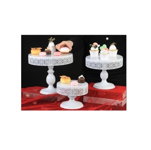 Solid Metal Cake Stand With Weathered Look And Carved Pedestal Perfect <b>For</b> Vintage Events <b>Garden</b> Parties And Home Decor - Product Image 6