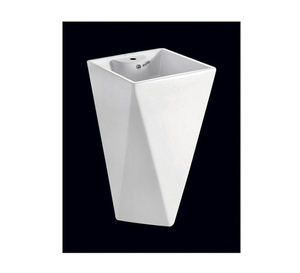 Fregaderos de Pedestal Rectangular de cerámica blanca 100%, lavabo de manos con Pedestal, artículos sanitarios ampliamente utilizados para baños, precio de mercado - Product Image 1